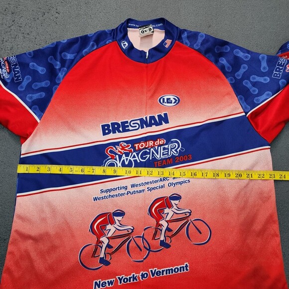 Louis Garneau Men's Cycling Jersey Red 2003 Tour De Wagner Size 2XL - Picture 11 of 14